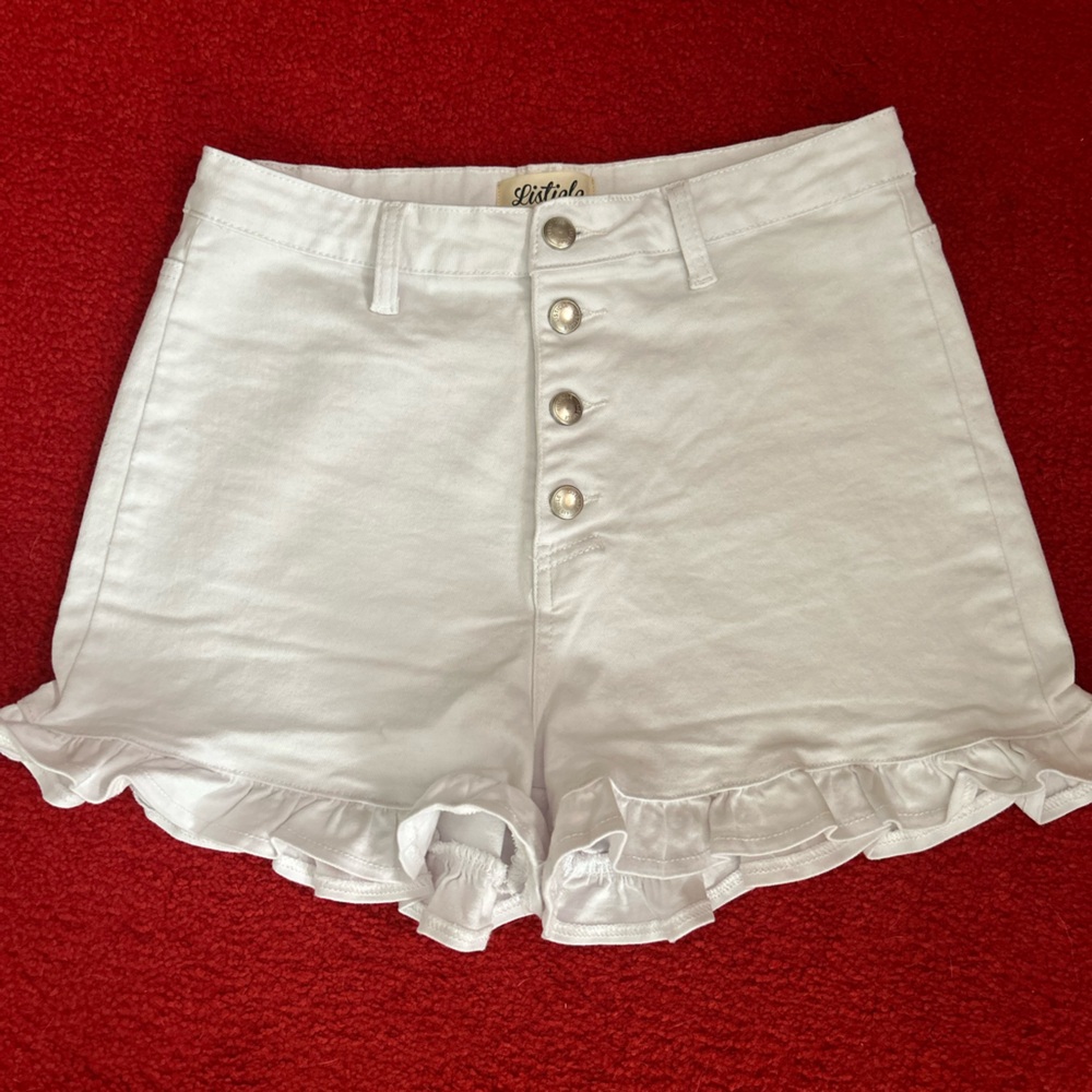 Listicle White Jean Shorts Med
